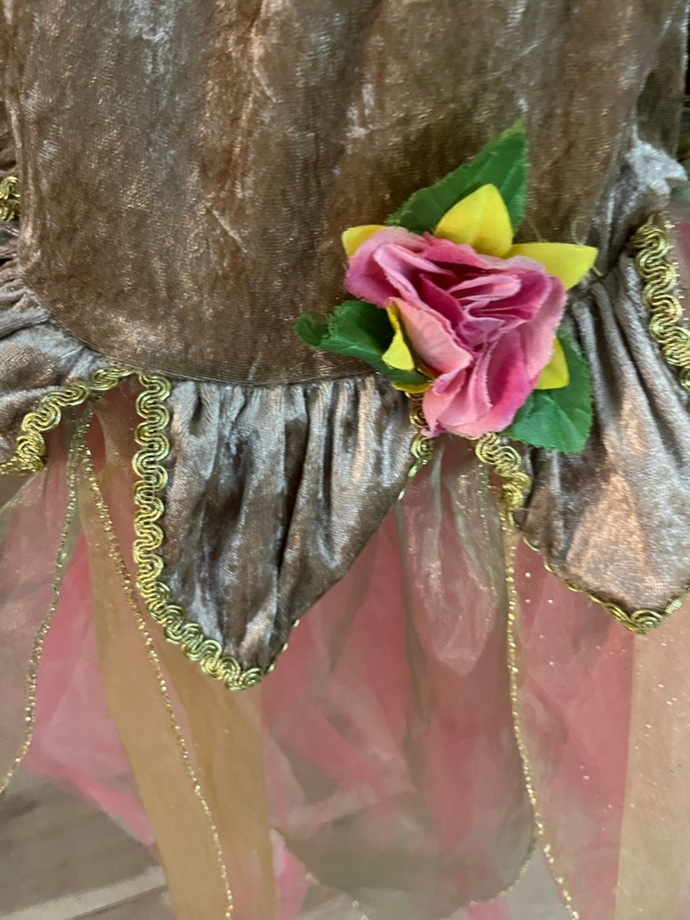 Fairy Dust Little Girls Birthday Pink Flowers Costume Dress & Headband Size 4 - Picture 4 of 10
